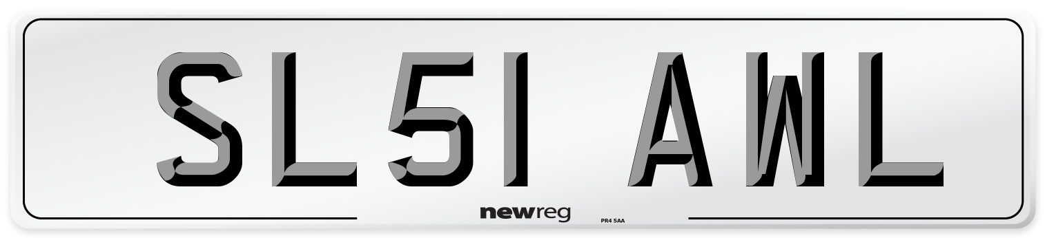 SL51 AWL Number Plate from New Reg
